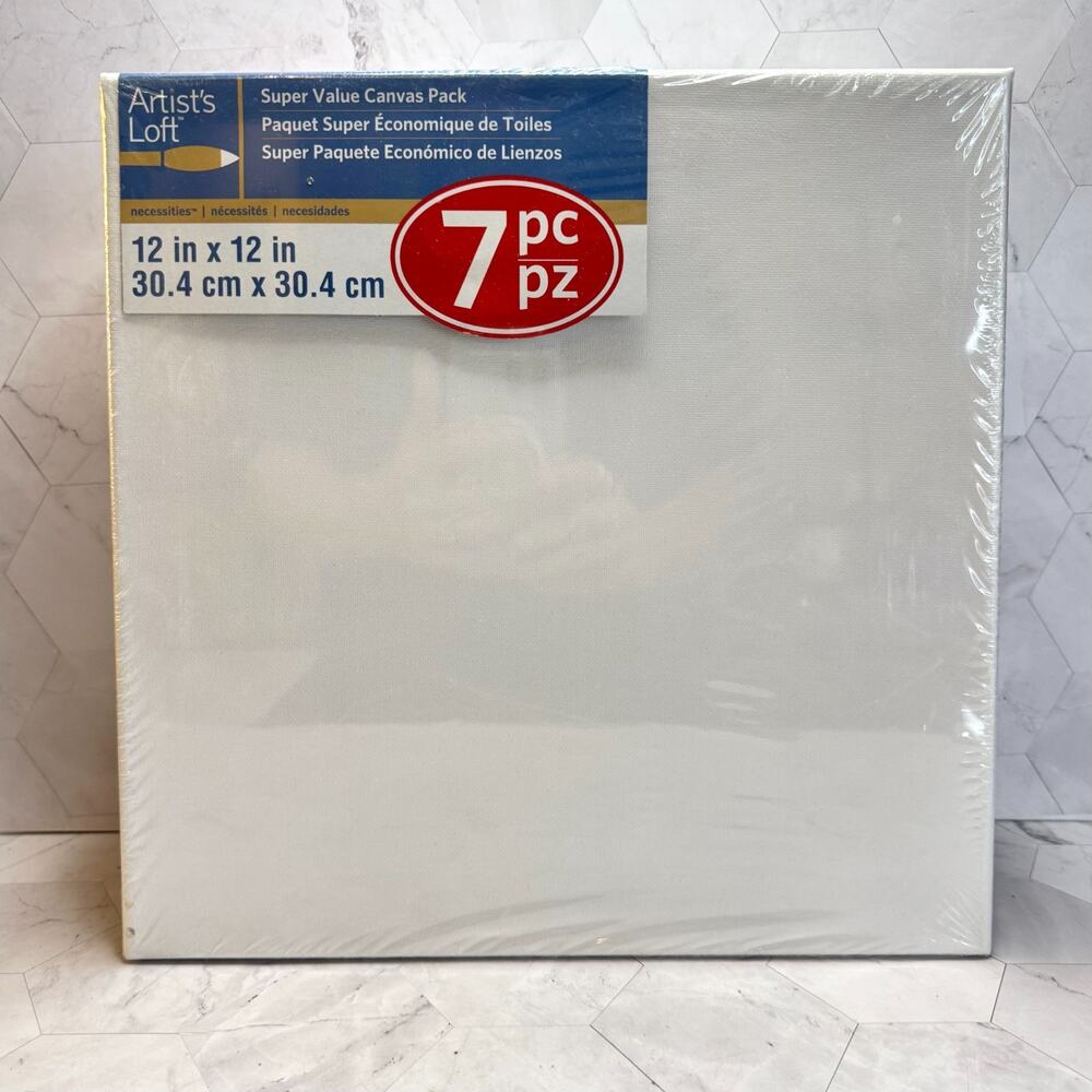 NEW Artist's Loft Canvas on Frames Super Value Pack 7Pc 12x12" Stretched White